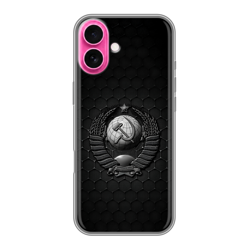 Силиконовый чехол на Iphone 18 с принтом Герб Флаг СССР Силиконовый чехол на Iphone 18 с принтом Герб Флаг СССР
