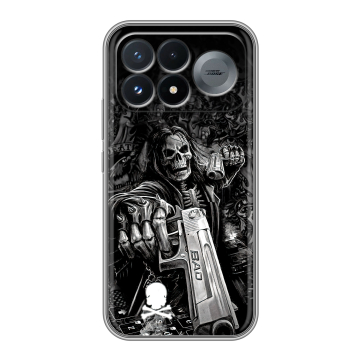 Силиконовый чехол на Poco F9 Pro с принтом Скелет