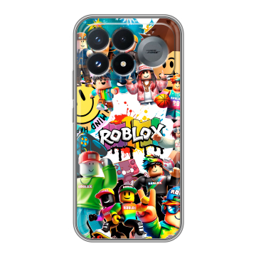 Силиконовый чехол на Poco F9 Pro с принтом Roblox Роблокс