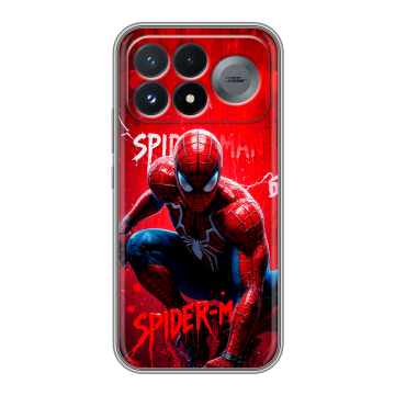 Силиконовый чехол на Poco F9 Pro с принтом Spiderman Человек паук