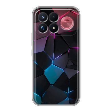 Силиконовый чехол на Poco F9 Ultra с принтом Геометрия неона