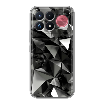 Силиконовый чехол на Poco F9 Ultra с принтом Черные кристаллы