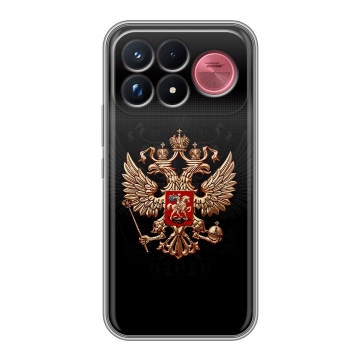 Силиконовый чехол на Poco F9 Ultra с принтом Герб России