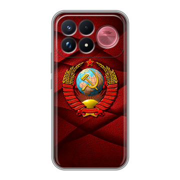 Силиконовый чехол на Poco F9 Ultra с принтом Герб СССР