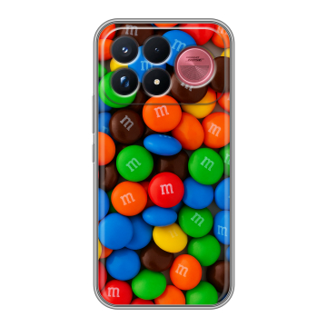 Силиконовый чехол на Poco F9 Ultra с принтом Конфеты