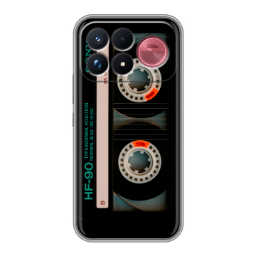 Силиконовый чехол на Poco F9 Ultra с принтом Кассета