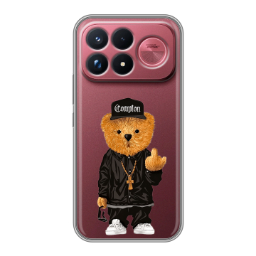 Силиконовый чехол на Poco F9 Ultra с принтом Мишка
