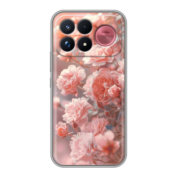 Силиконовый чехол на Poco F9 Ultra с принтом Розовые розы