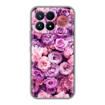 Силиконовый чехол на Poco F9 Ultra с принтом лавандовые розы