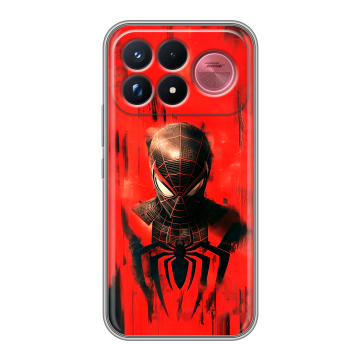 Силиконовый чехол на Poco F9 Ultra с принтом человек паук spiderman