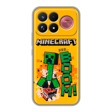 Силиконовый чехол на Poco F9 Ultra с принтом Майнкрафт Minecraft