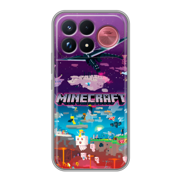 Силиконовый чехол на Poco F9 Ultra с принтом Майнкрафт Minecraft