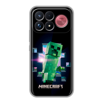 Силиконовый чехол на Poco F9 Ultra с принтом Майнкрафт Minecraft