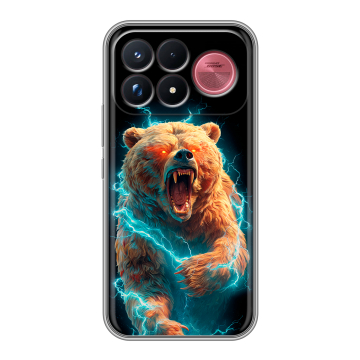 Силиконовый чехол на Poco F9 Ultra с принтом Медведь