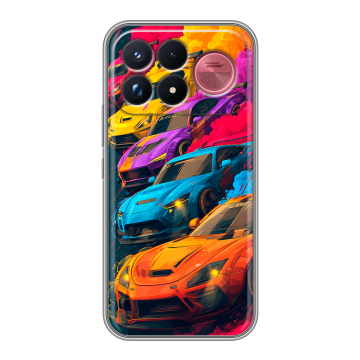Силиконовый чехол на Poco F9 Ultra с принтом Тачки