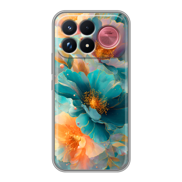 Силиконовый чехол на Poco F9 Ultra с принтом Цветы