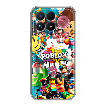 Силиконовый чехол на Poco F9 Ultra с принтом Roblox Роблокс