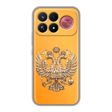 Силиконовый чехол на Poco F9 Ultra с принтом Герб Флаг России