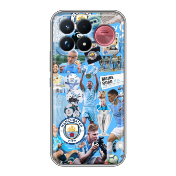 Силиконовый чехол на Poco F9 Ultra с принтом Man City Манчестер Сити