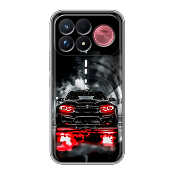 Силиконовый чехол на Poco F9 Ultra с принтом BMW БМВ