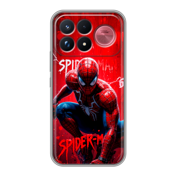 Силиконовый чехол на Poco F9 Ultra с принтом Spiderman Человек паук