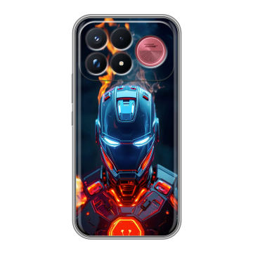 Силиконовый чехол на Poco F9 Ultra с принтом IronMan Железный человек