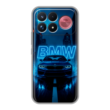 Силиконовый чехол на Poco F9 Ultra с принтом BMW БМВ
