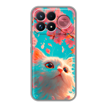 Силиконовый чехол на Poco F9 Ultra с принтом Красивый кот