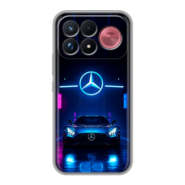 Силиконовый чехол на Poco F9 Ultra с принтом Mercedes Мерседес