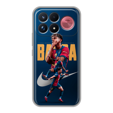 Силиконовый чехол на Poco F9 Ultra с принтом Барселона Barca Yamal 