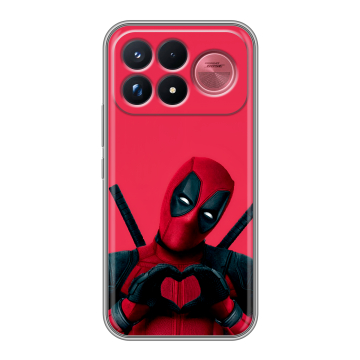 Силиконовый чехол на Poco F9 Ultra с принтом Дедпул Deadpool