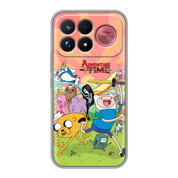Силиконовый чехол на Poco F9 Ultra с принтом Adventure time Время приключений