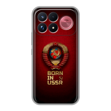 Силиконовый чехол на Poco F9 Ultra с принтом Флаг Герб СССР
