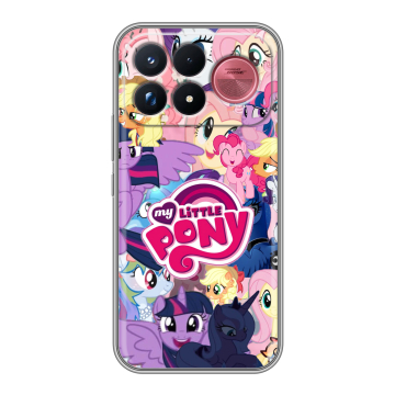 Силиконовый чехол на Poco F9 Ultra с принтом My little pony Дружба чудо