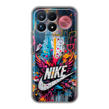 Силиконовый чехол на Poco F9 Ultra с принтом Nike Найк