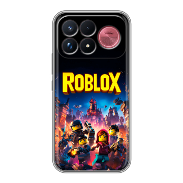 Силиконовый чехол на Poco F9 Ultra с принтом Roblox Роблокс