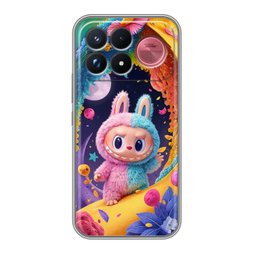 Силиконовый чехол на Poco F9 Ultra с принтом Labubu Лабубу
