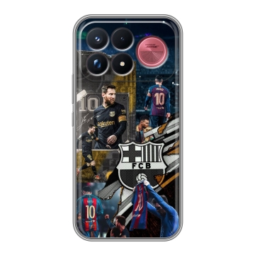 Силиконовый чехол на Poco F9 Ultra с принтом Messi Barcelona