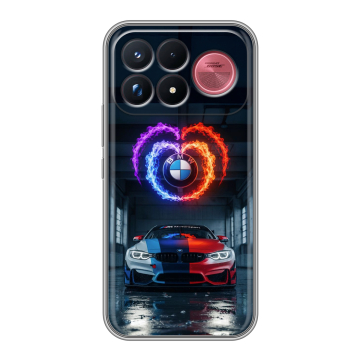 Силиконовый чехол на Poco F9 Ultra с принтом BMW БМВ