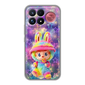 Силиконовый чехол на Poco F9 Ultra с принтом Labubu Лабубу