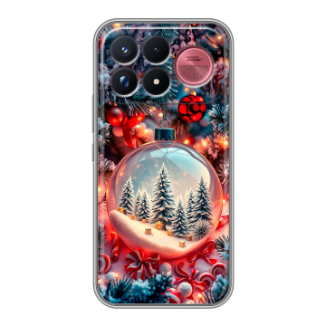 Силиконовый чехол на Poco F9 Ultra с принтом Новый год