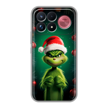 Силиконовый чехол на Poco F9 Ultra с принтом Гринч Новый год Рождество