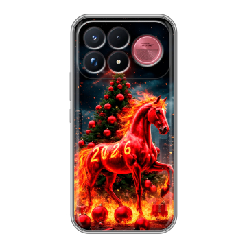 Силиконовый чехол на Poco F9 Ultra с принтом Новый год