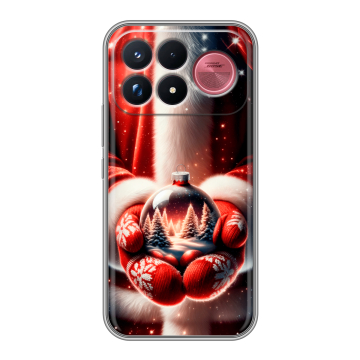 Силиконовый чехол на Poco F9 Ultra с принтом Новый год