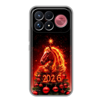 Силиконовый чехол на Poco F9 Ultra с принтом Новый год