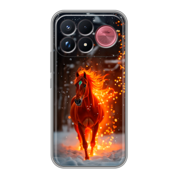 Силиконовый чехол на Poco F9 Ultra с принтом Новый год