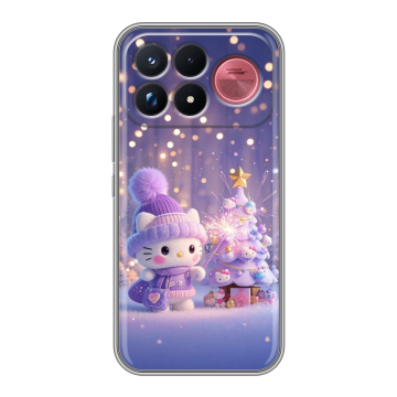 Силиконовый чехол на Poco F9 Ultra с принтом Новый год