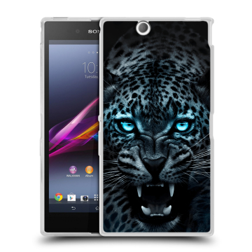Силиконовый чехол на Sony Xperia Z Ultra с принтом Темный леопард Силиконовый чехол на Sony Xperia Z Ultra с принтом Темный леопард