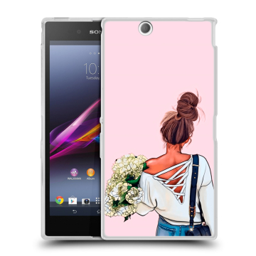Силиконовый чехол на Sony Xperia Z Ultra с принтом Девушка и букет Силиконовый чехол на Sony Xperia Z Ultra с принтом Девушка и букет
