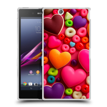 Силиконовый чехол на Sony Xperia Z Ultra с принтом Сердечки Силиконовый чехол на Sony Xperia Z Ultra с принтом Сердечки
